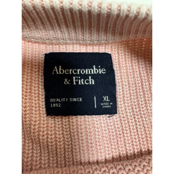 Abercrombie & Fitch Oversized Y2K Ribbed Sweater Pale Pink Barbie Core SzXL FlAW - Picture 13 of 13